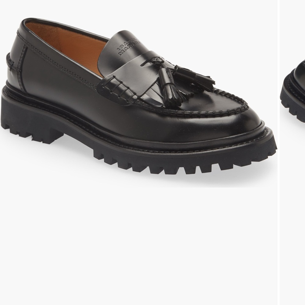 Black Leather Loafers with Tassels